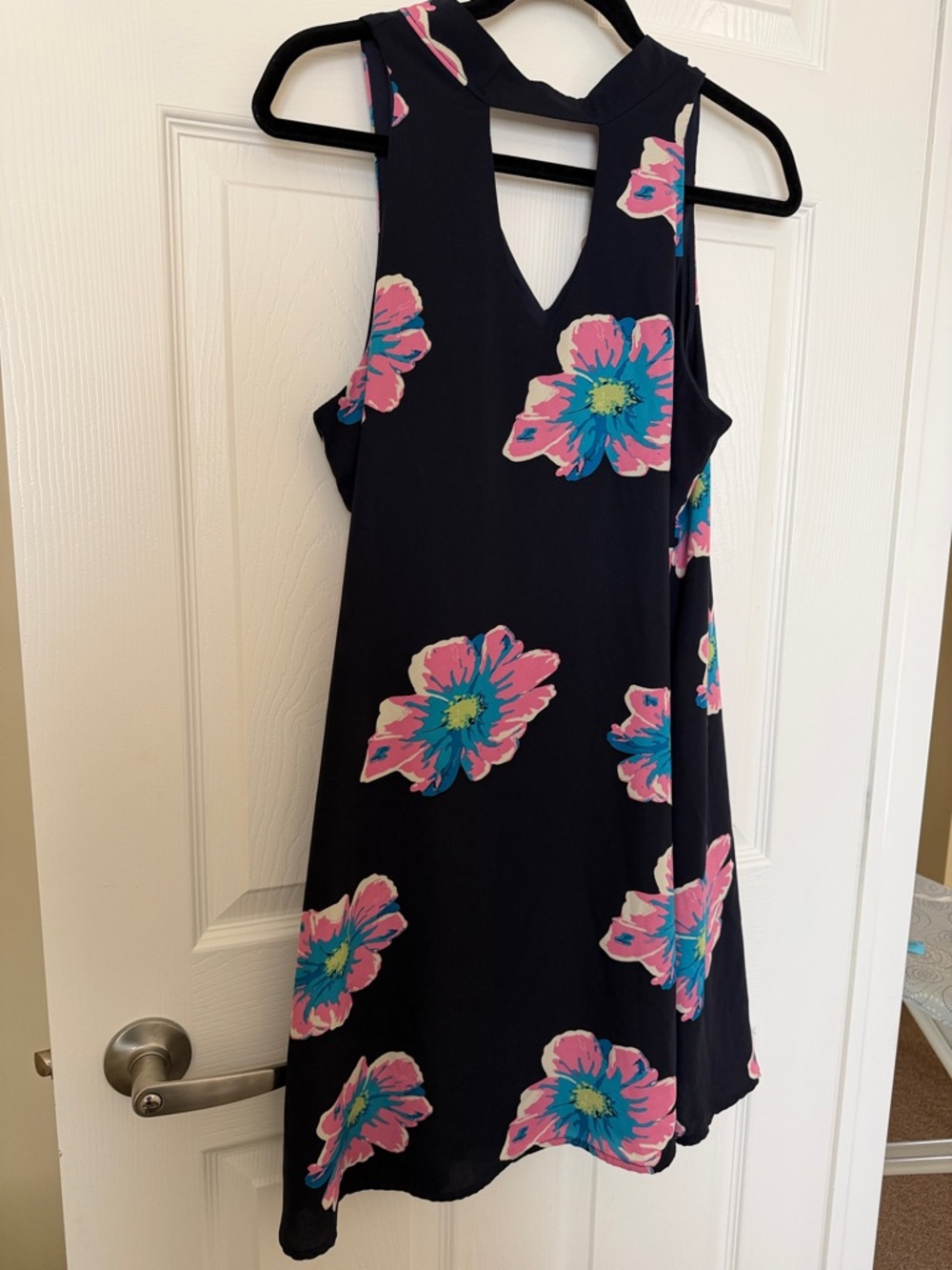 Gilli Black Dress with Pink & Blue Floral Print